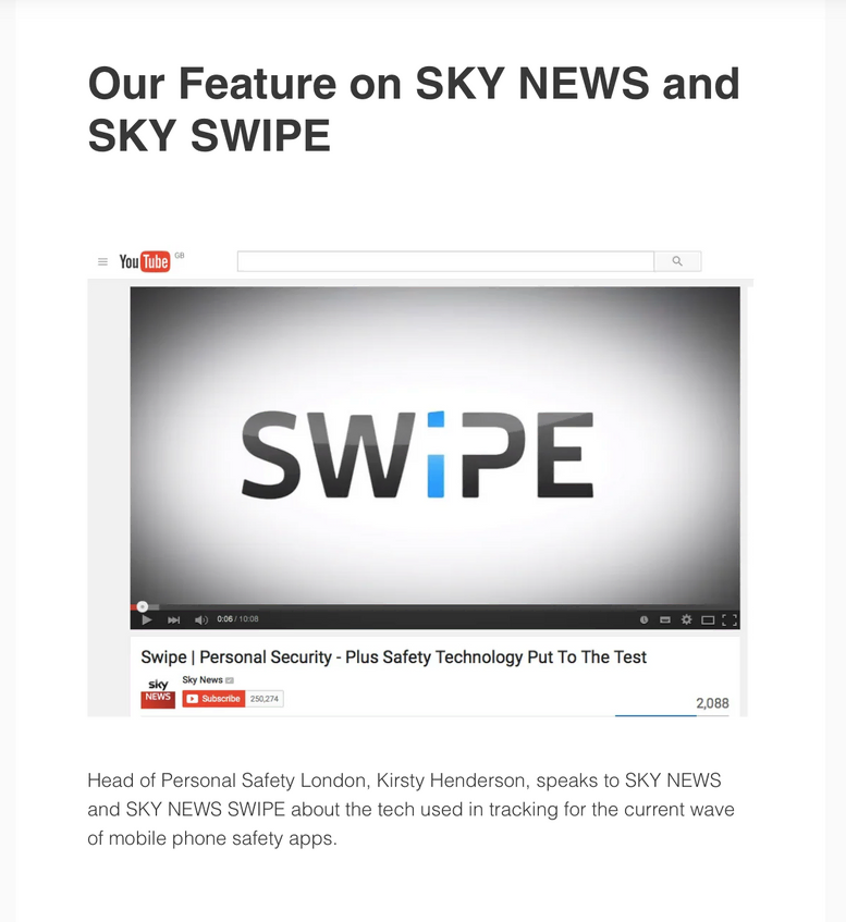 SWIPE personal safety