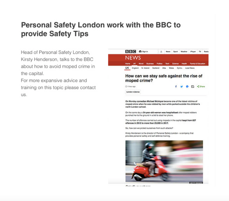 BBC NEWS PERSONAL SAFETY