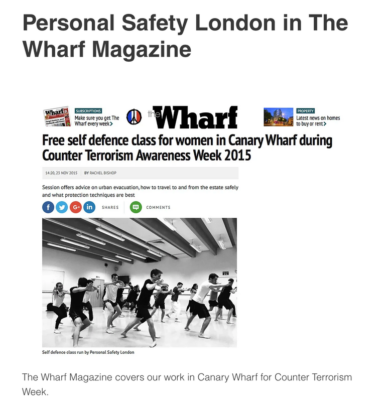 CANARY WHARF personal safety